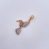 Dije Colibri 2gr / 3.2cm / Circones De Colores Oro Amarillo Blanco 18K &