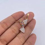 Dije Colibri 2gr / 3.2cm / Circones De Colores Oro Amarillo Blanco 18K &
