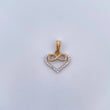 Dije Silueta Corazon Infinito 1.05gr / 1.7cm / Circones Blancos Oro Amarillo 18K &