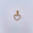Dije Silueta Corazon 0.85gr / 1.8cm / Circones Blancos Oro Amarillo 18K &