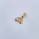 Dije Carro 0.8gr / 1.6cm / Circones Blancos Negros Oro Amarillo 18K &