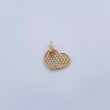Dije Corazon Tupido 1.35gr / 1.7cm / Circones Blancos Oro Amarillo 18K &