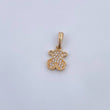 Dije Oso Ts  1.1gr / 1.8cm / Circones Blancos Oro Amarillo 18K &