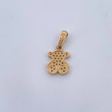 Dije Oso Ts  1.1gr / 1.8cm / Circones Blancos Oro Amarillo 18K &