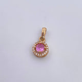 Dije Halo 1.6gr / 1.8cm / Cicones Blancos Rosado Oro Amarillo 18K &