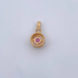 Dije Halo 1.6gr / 1.8cm / Cicones Blancos Rosado Oro Amarillo 18K &