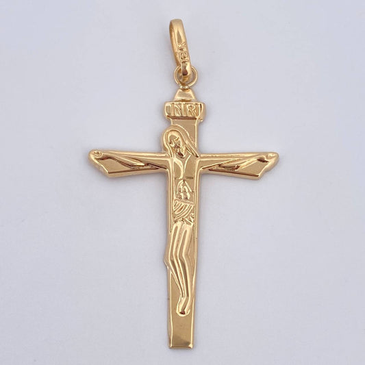 Dije Cruz Cristo. 1.4gr / 4.5cm / Oro Amarillo 18K &