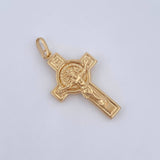 Dije Cruz Cristo San Benito 2.05gr / 3.6cm / Oro 18K $