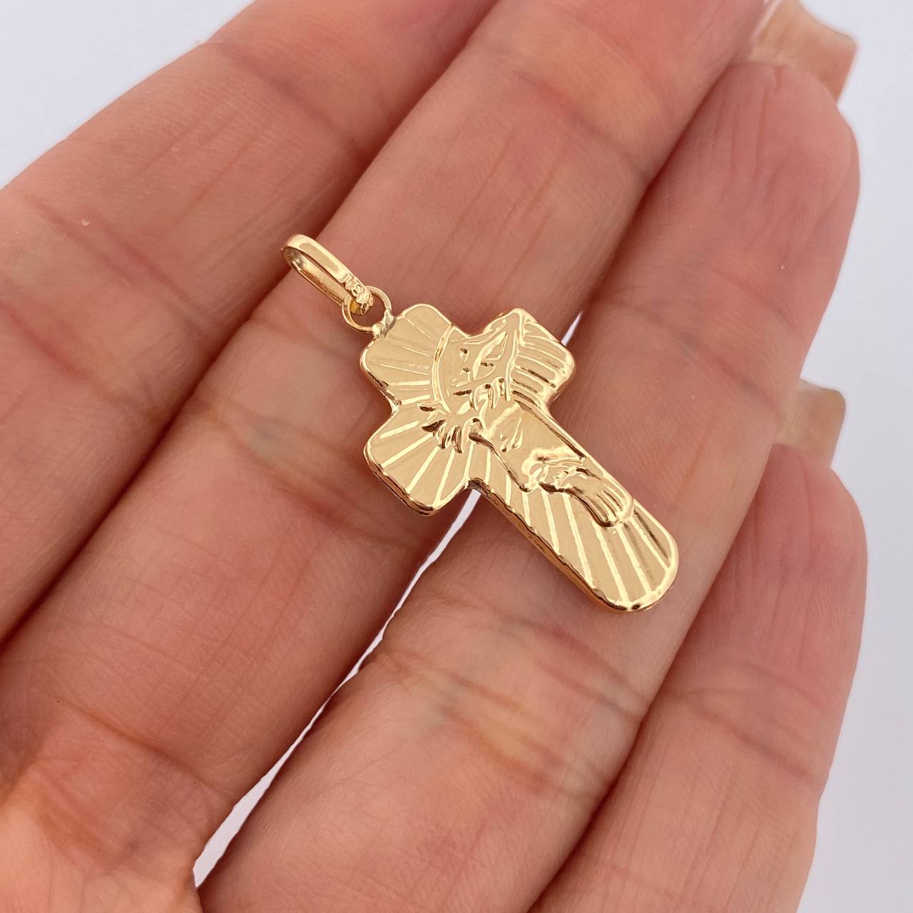Dije Cruz Rostro Cristo 1.2gr / 3.2cm / Oro 18K $