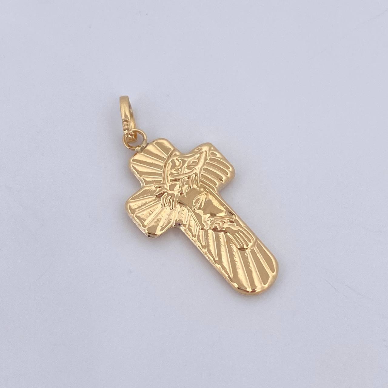 Dije Cruz Rostro Cristo 1.2gr / 3.2cm / Oro 18K $