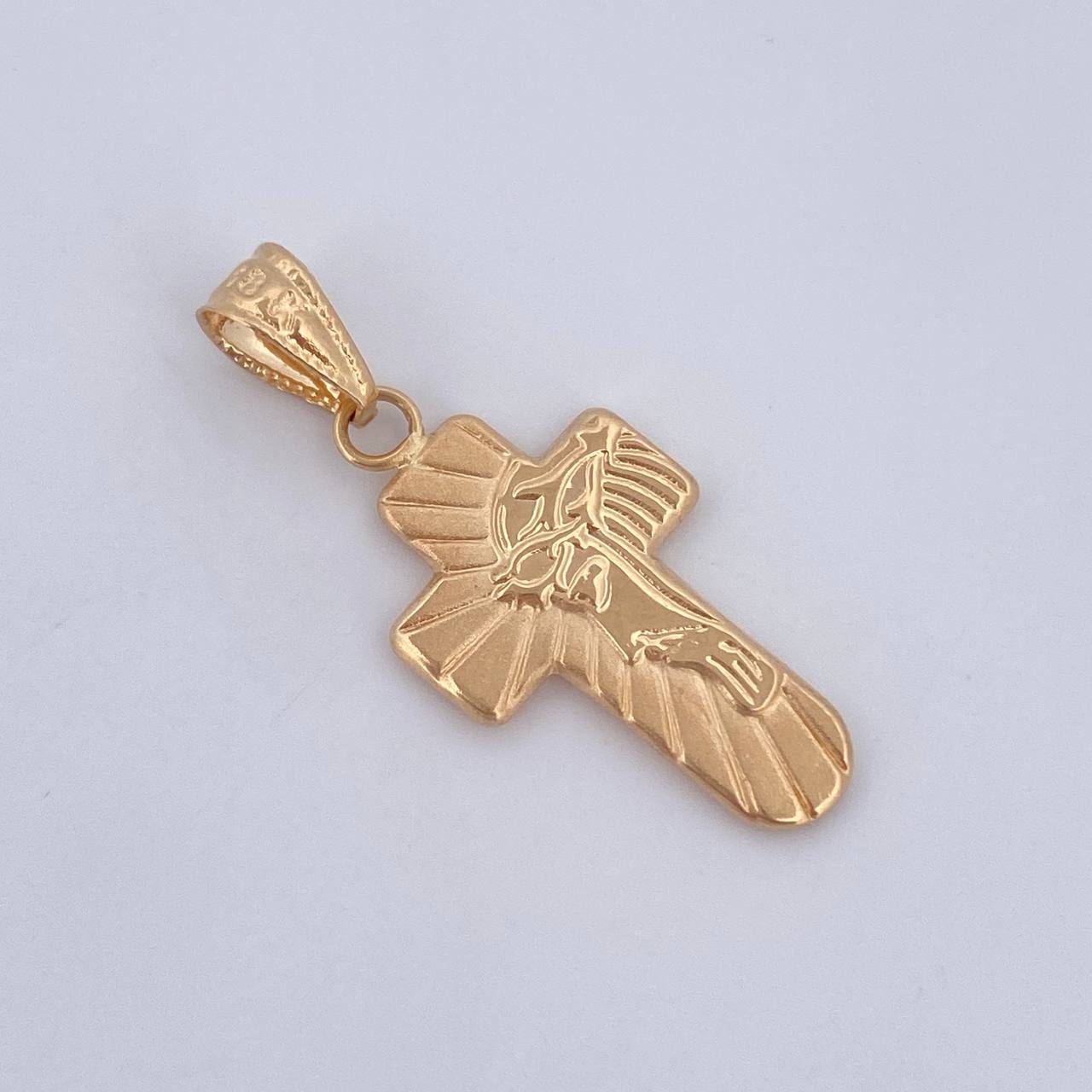 Dije Cruz Rostro Cristo 0.8gr / 2.6cm / Oro 18K $