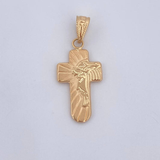 Dije Cruz Rostro Cristo 0.8gr / 2.6cm / Oro 18K $