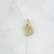 Dije Letra D Silueta 0.7gr / 1,6cm / Circones Blancos Oro Amarillo 18K ©