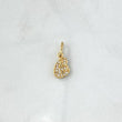 Dije Letra E Silueta 0.75gr / 2.1cm-Circones Blancos Oro Amarillo 18K *