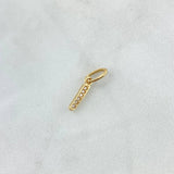 Dije Letra I Silueta 0.45gr / 1.6cm / Circones Blancos Oro Amarillo 18K