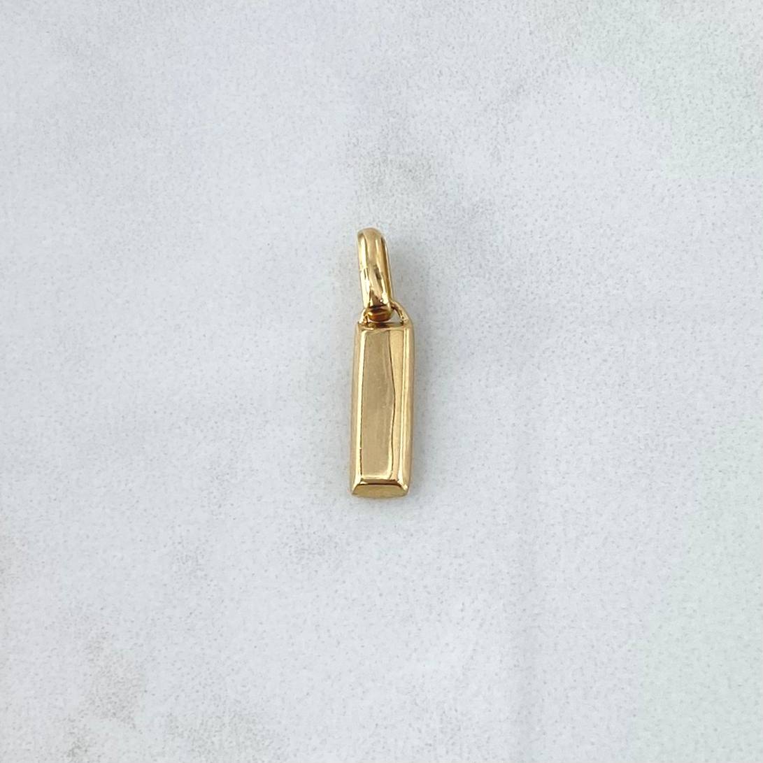Dije Lingote 1.25gr / 1.8cm / liso Oro Amarillo 18K ©