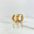 Candongas Rusticas Basteadas 4.6gr / 1.4cm / Doble Carril Circones Blancos Oro Amarillo 18K ©