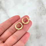 Candongas Carril 2.5gr / 1.3cm / Circones Blancos Oro Amarillo 18K ©
