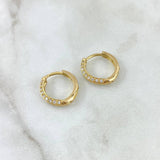Candongas Carril 3gr / 2cm / Circones Blancos Oro Amarillo 18K ©