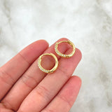 Candongas Carril 3gr / 2cm / Circones Blancos Oro Amarillo 18K ©