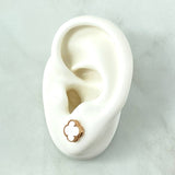 Topos Treból VCyA 2.7gr / 8mm Nacar Blanco Punteado Oro Rosa Nac.Esp. 18K *
