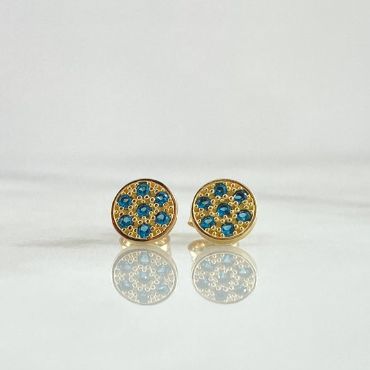 Topos Circular Planos 1.55gr / 7mm Circones Azul Oro Amarillo 18K