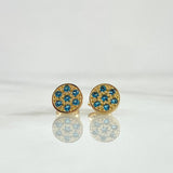 Topos Circular Planos 1.55gr / 7mm Circones Azul Oro Amarillo 18K