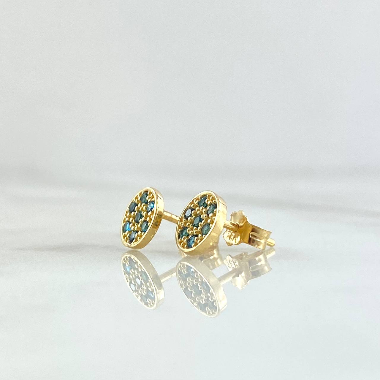 Topos Circular Planos 1.55gr / 7mm Circones Azul Oro Amarillo 18K