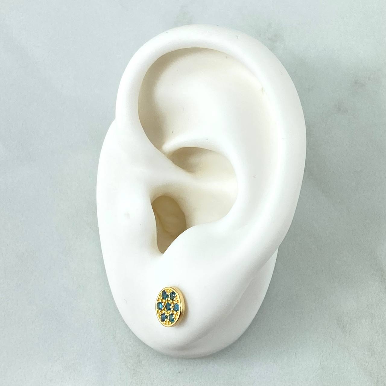 Topos Circular Planos 1.55gr / 7mm Circones Azul Oro Amarillo 18K