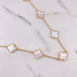 Cadena Aro Seguido Trebol  28.65gr / 45cm / 2.2mm Nacar Blanco Oro Amarillo Nac.Esp. 18K $
