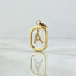 Dije Letra A Marco 1.8gr / 2.5cm / Circones Blancos Oro Amarillo 18K