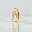 Dije Letra M Marco 1.85gr / 2.5cm / Circones Blancos Oro Amarillo 18K