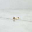 Piercing Chispa Fija Bisel 0.1gr / 1cm / Circon Blanco Oro Amarillo 18K (Joya) *