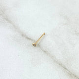 Piercing Chispa Fija Bisel 0.1gr / 1cm / Circon Blanco Oro Amarillo 18K (Joya)