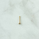 Piercing Chispa Fija Bisel 0.1gr / 1cm / Circon Blanco Oro Amarillo 18K (Joya)