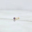 Piercing Chispa Fija Bisel 0.1gr / 1cm / Circon Violeta Oro Amarillo 18K (Joya)