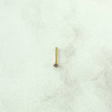 Piercing Chispa Fija Bisel 0.1gr / 1cm / Circon Violeta Oro Amarillo 18K (Joya)