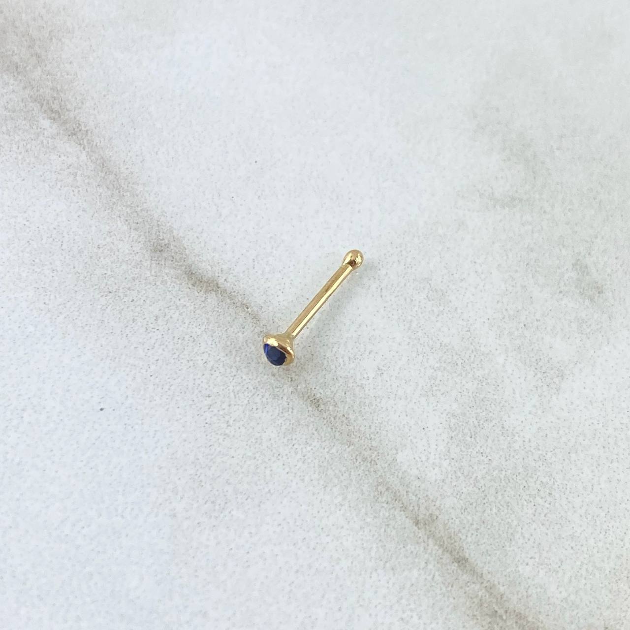 Piercing Chispa Fija Bisel Recto 0.1gr / 1cm / Circon Negro Oro Amarillo 18K (Joya) *