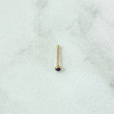 Piercing Chispa Fija Bisel Recto 0.1gr / 1cm / Circon Negro Oro Amarillo 18K (Joya) *