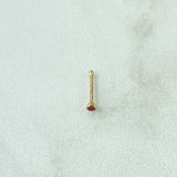 Piercing Chispa Fija Bisel 0.1gr / 1cm / Circon Fucsia Oro Amarillo 18K (Joya)
