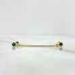 Piercing Doble Colgante 0.8gr / 5.5cm / Circones Verdes Oro Amarillo 18K (Joya) *