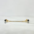 Piercing Doble Colgante 0.8gr / 4cm / Rosca Bola Circon Negro Oro Amarillo 18K (Joya)