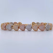 Pulso Reticulado Corazones 19.6gr / 19.5cm / Oro 18K $