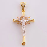 Dije Cruz Cristo Timón 5.25 g / 4.7 cm Tres Oros 18K
