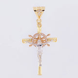 Dije Cruz Cristo Timón 5.25 g / 4.7 cm Tres Oros 18K