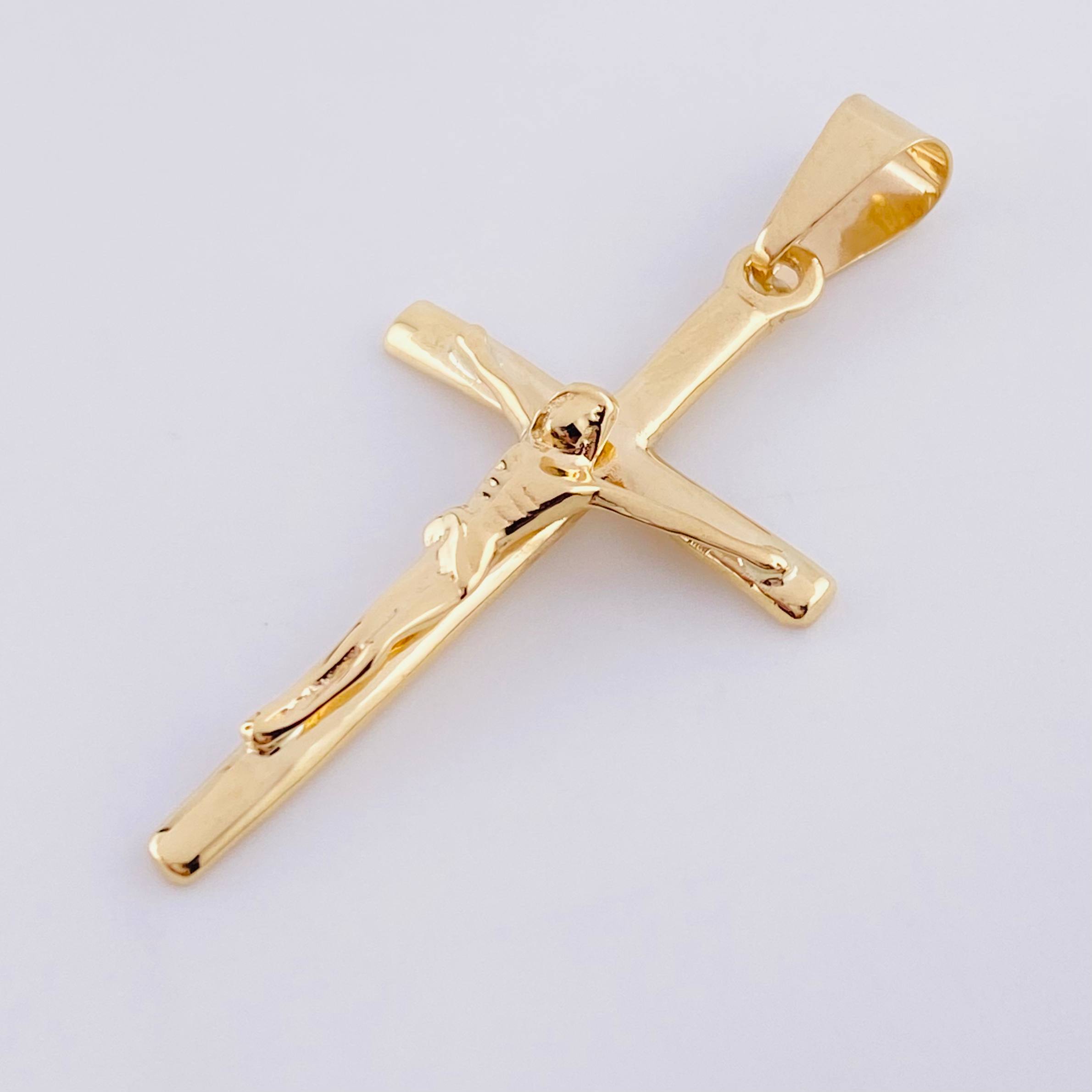 Dije Cruz Cristo 2 g / 4.2 cm Oro Amarillo 18K