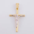Dije Cruz Cristo 2.15 g / 4.2 cm Dos Oros Amarillo Blanco 18K