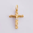 Dije Cruz Cristo 1.95 g / 3 cm Dos Oros Amarillo Blanco 18K