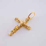 Dije Cruz Cristo 1.95 g / 3 cm Dos Oros Amarillo Blanco 18K