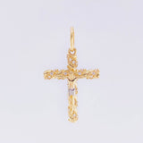 Dije Cruz Cristo 1.95 g / 3 cm Dos Oros Amarillo Blanco 18K